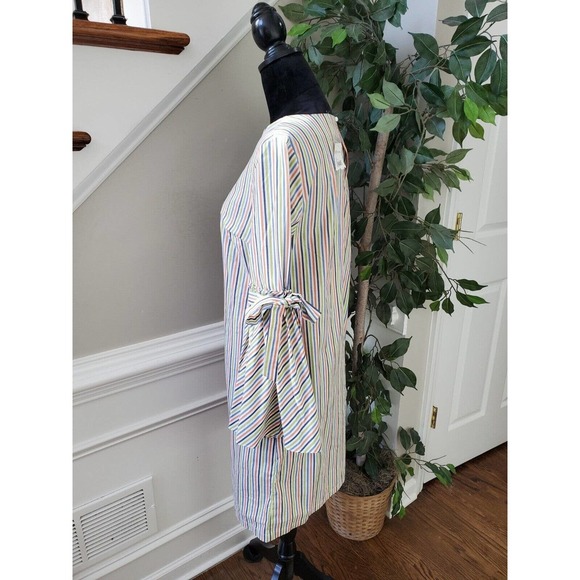 ICE Women's Striped Polyester Round Neck Long Sleeve Knee Length Dress Size 6 - Picture 6 of 12